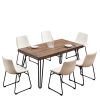 Aryven Industrial 7-Piece Dining Set, Antique White